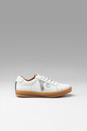 Sneakers Spot Base White Silver Green Metalized Brand