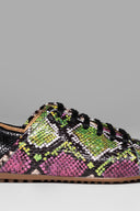 Sneakers Flat Exp Green Pink Black Reptile