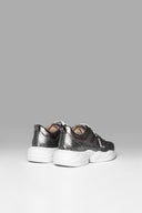 Sneakers Gem Strap Peltre Silver Metalized Reptile Studs