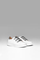 Sneakers New Rap White Silver Metalized