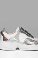 Sneakers Gem Flow White Gray Silver Peltre Metalized