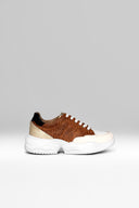 Sneakers Gem Pane Brown White Black Gold Metalized