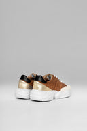 Sneakers Gem Pane Brown White Black Gold Metalized