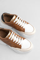 Sneakers Gem Pane Brown White Black Gold Metalized