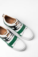 Sneakers Icon Strap White Green Metalized Studs