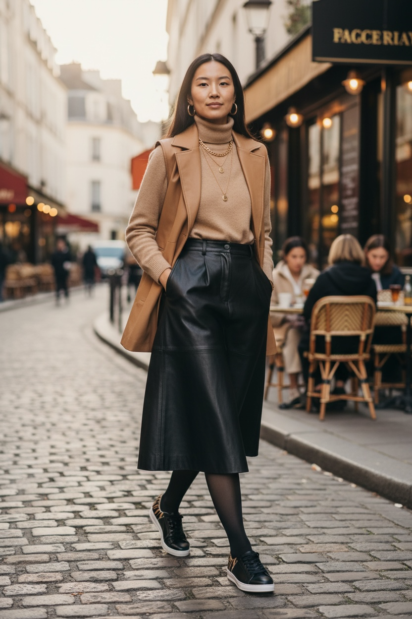 Sneakers Icon Poly Black Brown Animal Print