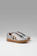 Sneakers Spot Base Silver Green Animal Print Metalized Brand