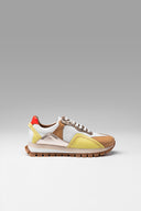 Sneakers Sprint Mix White Brown Lime Orange Metalized