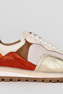 Sneakers Sprint Mix White Orange Brown Metalized