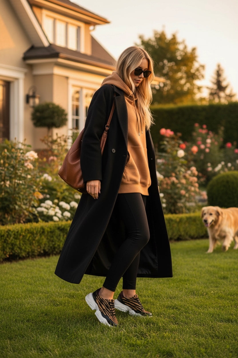 Sneakers Gem Pane Black Brown Bordeaux Animal Print